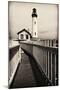 Fenced Path to the Lighthouse, Pigeon Point, CA-George Oze-Mounted Photographic Print