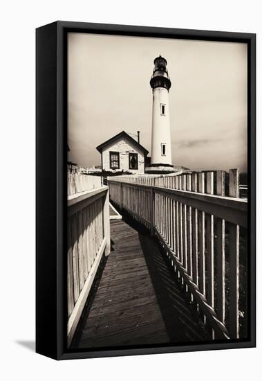 Fenced Path to the Lighthouse, Pigeon Point, CA-George Oze-Framed Stretched Canvas