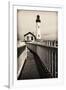 Fenced Path to the Lighthouse, Pigeon Point, CA-George Oze-Framed Photographic Print