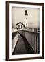 Fenced Path to the Lighthouse, Pigeon Point, CA-George Oze-Framed Photographic Print