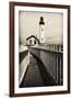 Fenced Path to the Lighthouse, Pigeon Point, CA-George Oze-Framed Photographic Print