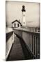 Fenced Path to the Lighthouse, Pigeon Point, CA-George Oze-Mounted Photographic Print