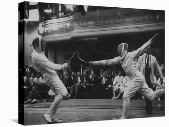 Fencers Competing in the Olympics-John Dominis-Stretched Canvas