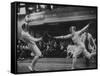 Fencers Competing in the Olympics-John Dominis-Framed Stretched Canvas