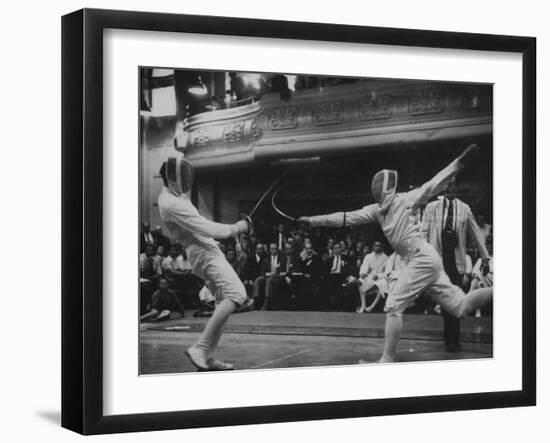 Fencers Competing in the Olympics-John Dominis-Framed Premium Photographic Print