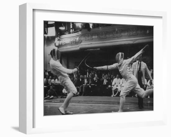 Fencers Competing in the Olympics-John Dominis-Framed Photographic Print