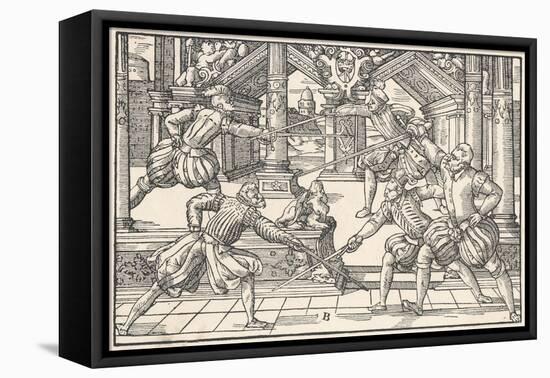 Fencing 1570-Tobias Stimmer-Framed Stretched Canvas