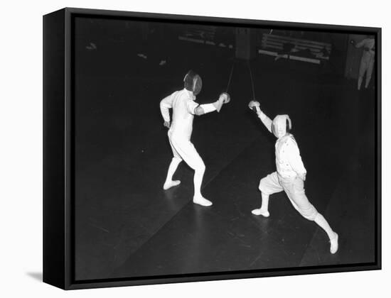 Fencing Bout-null-Framed Stretched Canvas