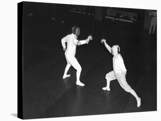 Fencing Bout-null-Stretched Canvas