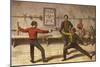 Fencing C1850-null-Mounted Art Print