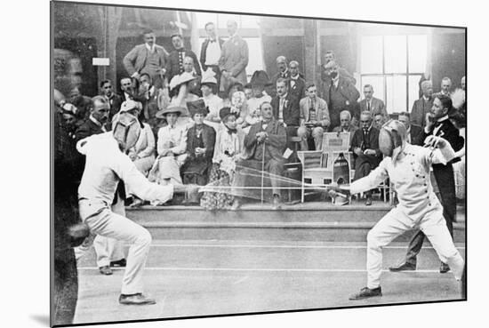 Fencing Competition in the 1912 Olympics in Stockholm-null-Mounted Photographic Print