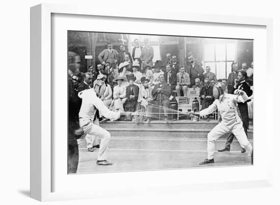 Fencing Competition in the 1912 Olympics in Stockholm-null-Framed Photographic Print