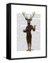 Fencing Deer Full-Fab Funky-Framed Stretched Canvas