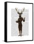 Fencing Deer Full-Fab Funky-Framed Stretched Canvas