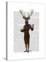 Fencing Deer Full-Fab Funky-Stretched Canvas