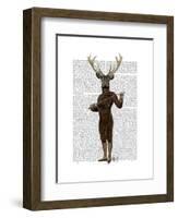 Fencing Deer Full-Fab Funky-Framed Art Print