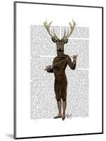 Fencing Deer Full-Fab Funky-Mounted Art Print