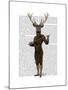 Fencing Deer Full-Fab Funky-Mounted Art Print