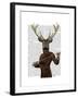 Fencing Deer Portrait-Fab Funky-Framed Art Print