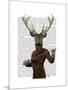 Fencing Deer Portrait-Fab Funky-Mounted Art Print