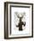 Fencing Deer Portrait-Fab Funky-Framed Art Print
