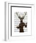 Fencing Deer Portrait-Fab Funky-Framed Art Print