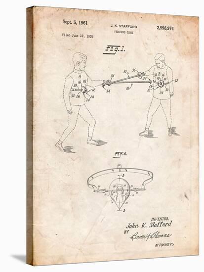 Fencing Game Patent-Cole Borders-Stretched Canvas