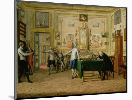 Fencing Scene at the Neopolitan Residence of Kenneth Mackenzie (1744-81) 1st Earl of Seaforth, 1771-Pietro Fabris-Mounted Giclee Print