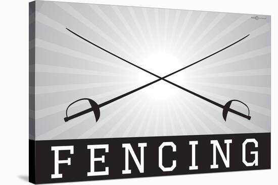 Fencing Sports Poster Print-null-Stretched Canvas