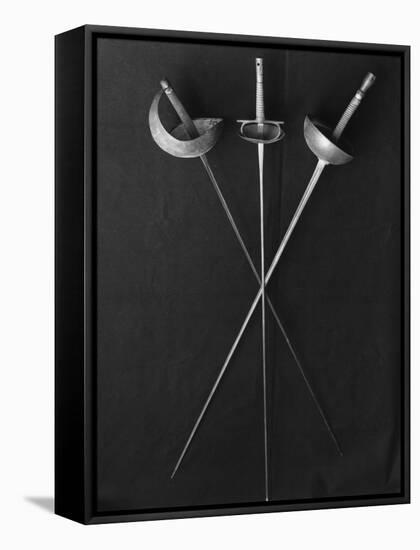 Fencing Weapons: Epee, Foil, Sabre-null-Framed Stretched Canvas