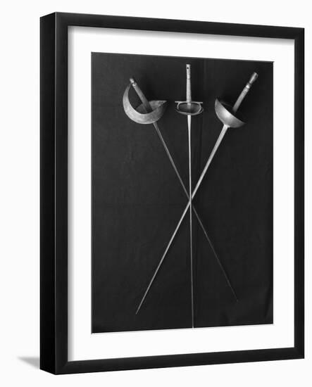 Fencing Weapons: Epee, Foil, Sabre-null-Framed Premium Photographic Print