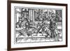 Fencing with Daggers-Tobias Stimmer-Framed Premium Giclee Print