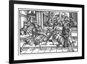 Fencing with Daggers-Tobias Stimmer-Framed Premium Giclee Print