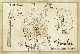 Fender Strat-null-Lamina Framed Poster