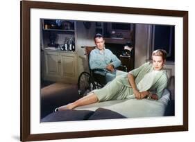 Fenetre sur cour REAR WINDOW by AlfredHitchcock with James Stewart and Grace Kelly, 1954 (photo)-null-Framed Photo