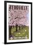 Fennville, Michigan - Cherry Orchard in Blossom-Lantern Press-Framed Art Print