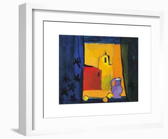 Fensterblick mit Zitronen-Karlheinz Gross-Framed Art Print