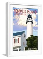 Fenwick Island, Delaware - Lighthouse-Lantern Press-Framed Art Print