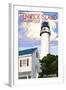 Fenwick Island, Delaware - Lighthouse-Lantern Press-Framed Art Print