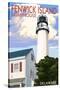 Fenwick Island, Delaware - Lighthouse-Lantern Press-Stretched Canvas