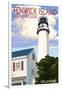 Fenwick Island, Delaware - Lighthouse-Lantern Press-Framed Art Print