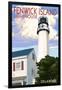 Fenwick Island, Delaware - Lighthouse-Lantern Press-Framed Art Print