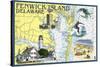 Fenwick Island, Delaware - Nautical Chart-Lantern Press-Stretched Canvas