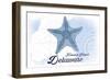 Fenwick Island, Delaware - Starfish - Blue - Coastal Icon-Lantern Press-Framed Art Print