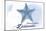 Fenwick Island, Delaware - Starfish - Blue - Coastal Icon-Lantern Press-Mounted Art Print