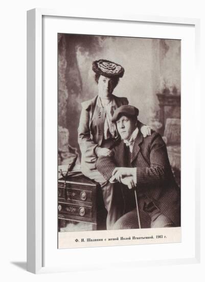 Feodor Chaliapin with His Wife Iola, 1903-null-Framed Giclee Print