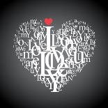 Heart Shape From Letters - Typographic Composition-feoris-Framed Art Print