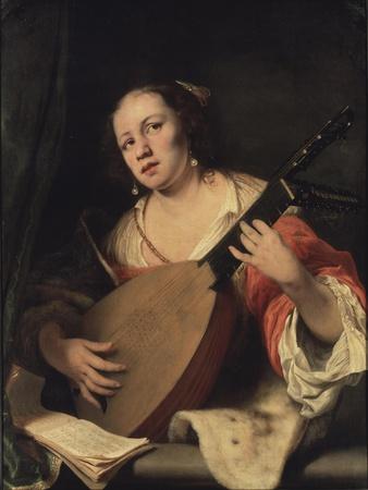 A Lady Playing the Lute, 1654