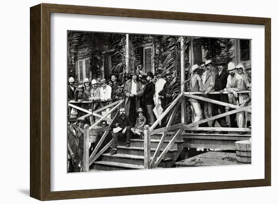 Ferdinand De Lesseps (1805-1894) and His Retinue Visiting the Works of Panama Canal., 1887-null-Framed Giclee Print