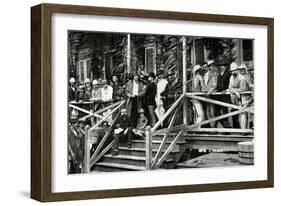 Ferdinand De Lesseps (1805-1894) and His Retinue Visiting the Works of Panama Canal., 1887-null-Framed Giclee Print